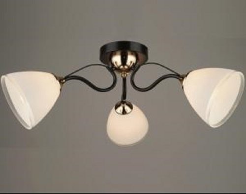 Люстра потолочная трехрожковая Мелодия Света Е27 Черное золото фото Люстра потолочная трехрожковая Мелодия Света Е27 Черное золото картинка